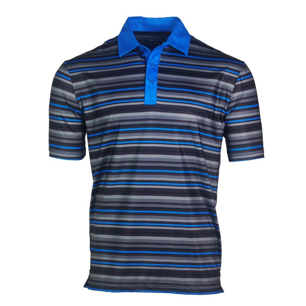 Scorpion 21 Fiber Optic Blue & Black Golf Polo
